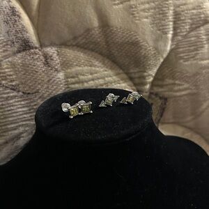 Silver Peridot Earrings (2 PAIRS)